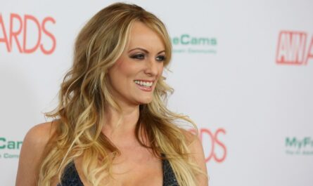Stormy Daniels became emotional and ended her remarks by saying, "And F*ck Trump."